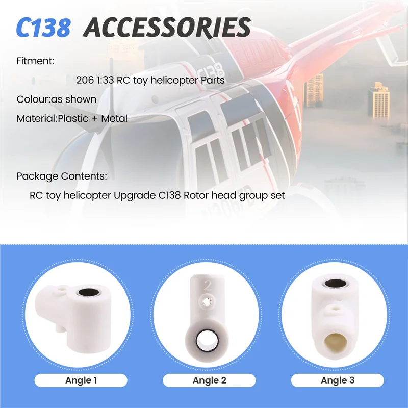 AT41 4X Zestaw Ulepszeń Głowicy Wirnika C138 do Helikoptera RC ERA C138 Bell 206 1:33 Części Zamienne do Helikoptera RC