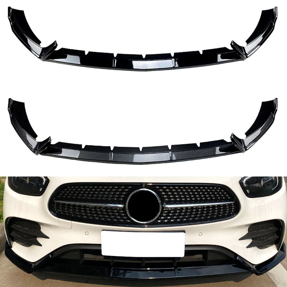 

3 Stage Front Bumper Lip Spoiler Side Lower Splitters Body Kit For Mercedes Benz E-Class W213 2021+E260 E300 AMG