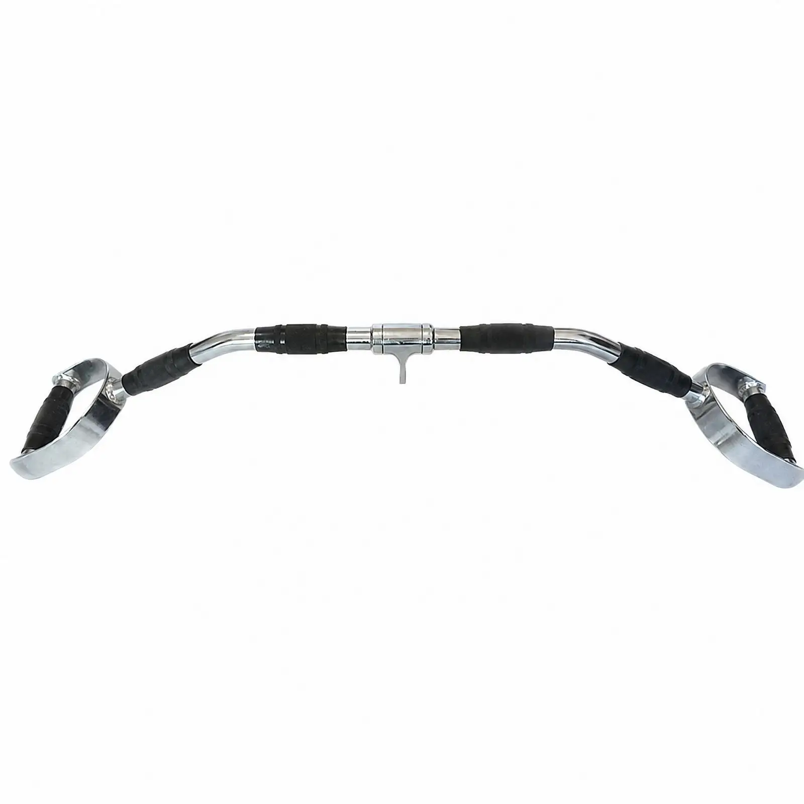 Non Slip Cable Row Handle for Pulley System Steel Built Gym Pulldown Bar Equipment