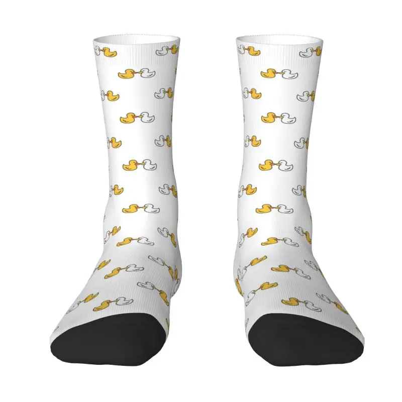 Custom Fun Printing Cartoon Duck Love Pattern Socks for Men Women Stretchy Summer Autumn Winter Crew Socks