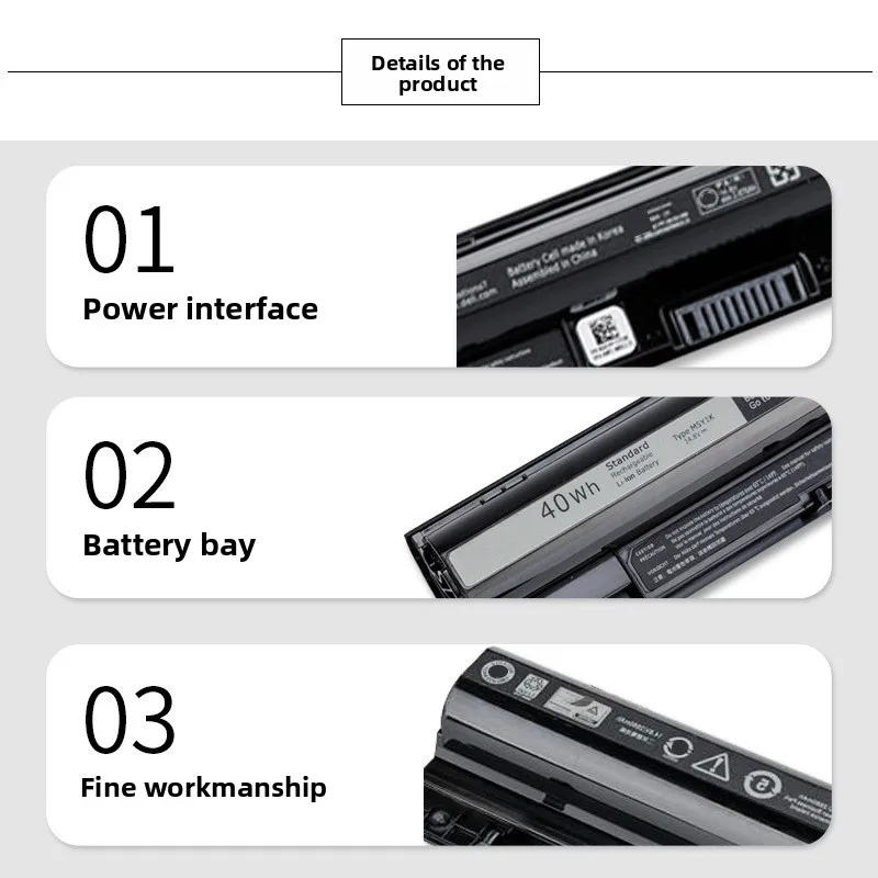 لديل Lingyue 15 3558 5558 بطارية الكمبيوتر المحمول K185W HD4J0 M5Y1K GXVJ3 14.8V 2800mah