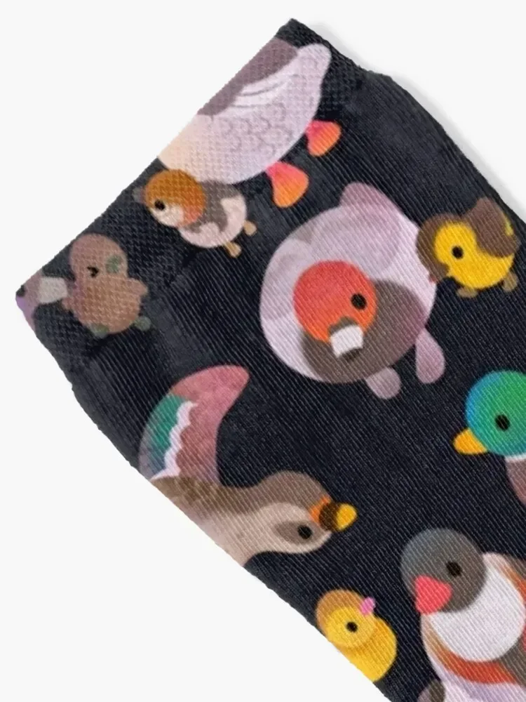 Duck and Duckling - dark Socks Wholesale hockey Socks Male Women's