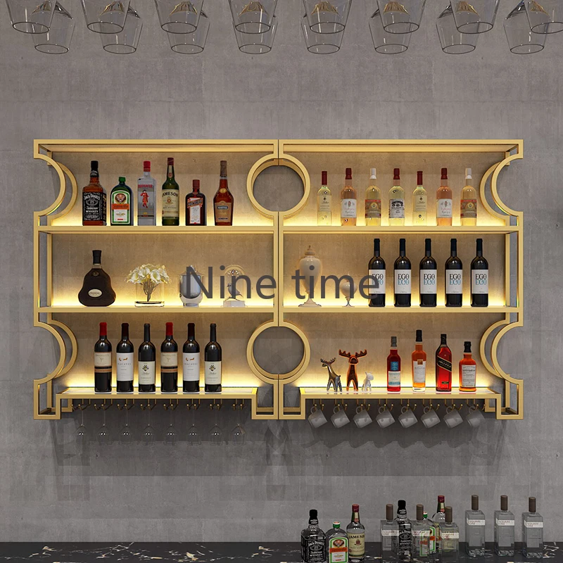 

Living Room Holder Wine Cabinets Restaurant Cellar Metal Wall Mounted Bar Cabinet Bottle Retail Botellero Vino Home Furniture