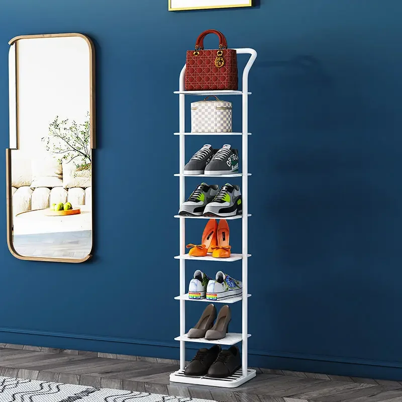 Shoe Rack Simple Doorstep Household Layered Partition Shoe Rack Shoe Cabinet Dormitory Entrance Small Narrow Dustproof Shoe Rack