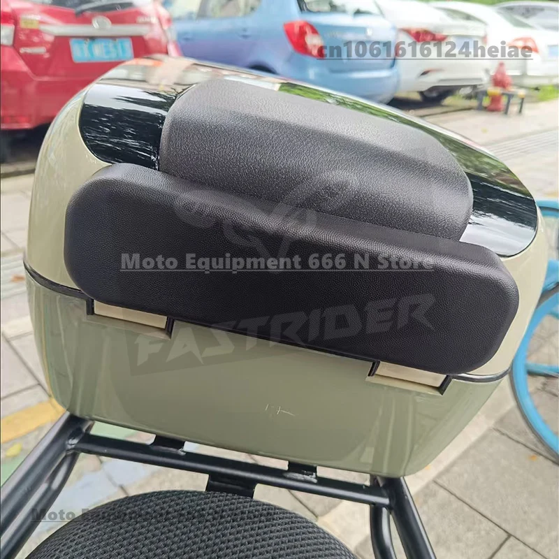 Uniwersalne plastikowe oparcie bagażnika motocyklowego, nowe wygodne okrągłe oparcie z poduszką do bagażnika motocyklowego