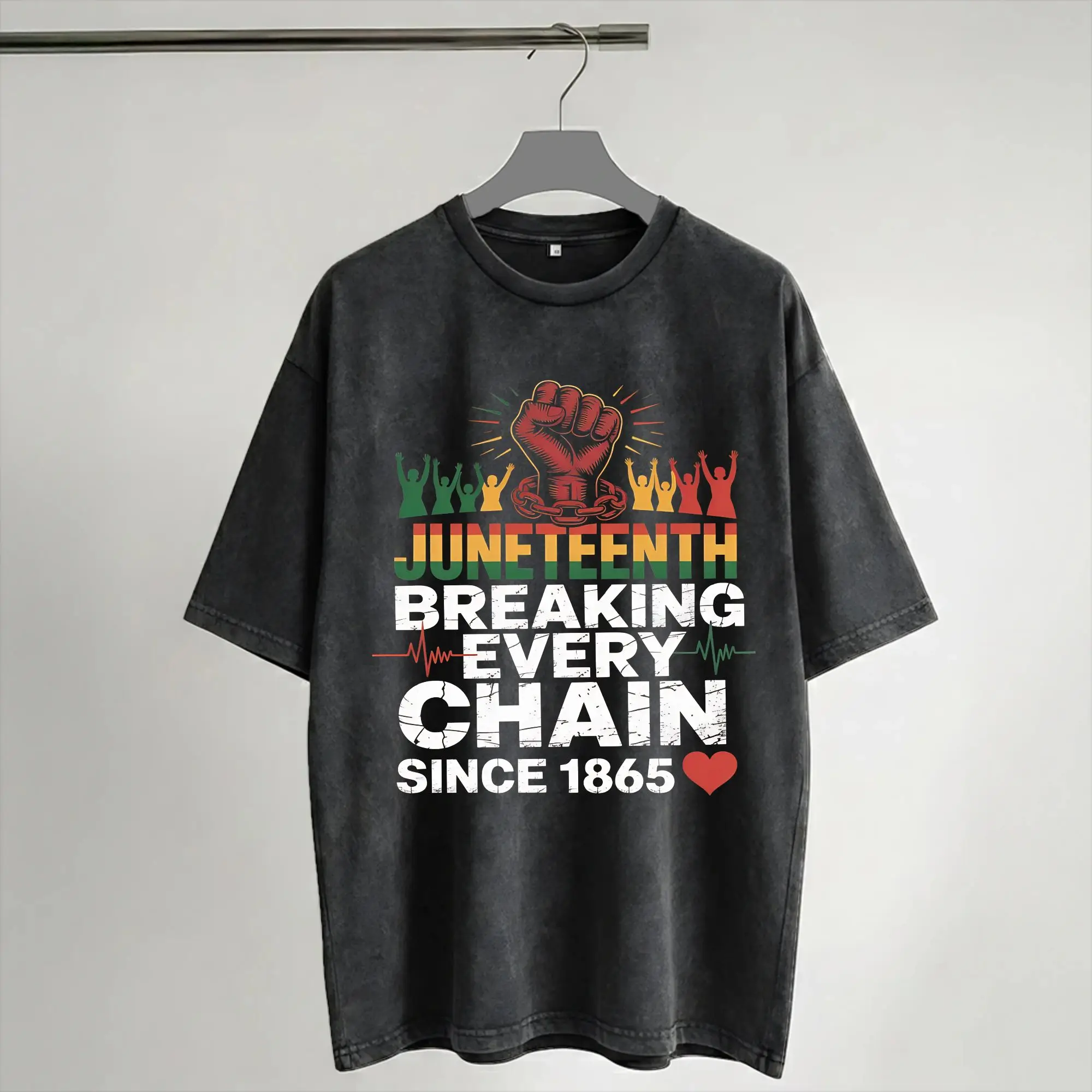 Summer Juneteenth 1865 Rooted In Freedom Washed Shirts Outfit Oversize T-Shirt  Men Women Tee Shirt