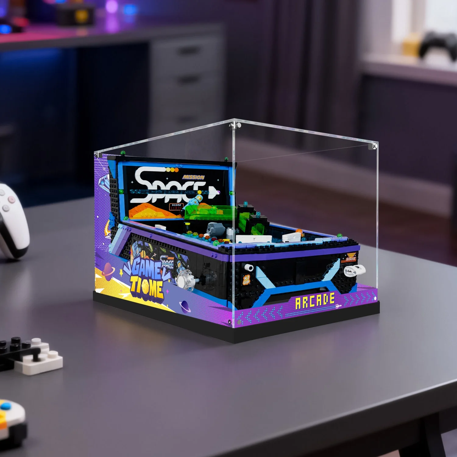 Luxury Acrylic Dustproof Display Box for Lego 11374 Arcade Pinball Machine Model Storage Box Organizer(Lego Set not Included)
