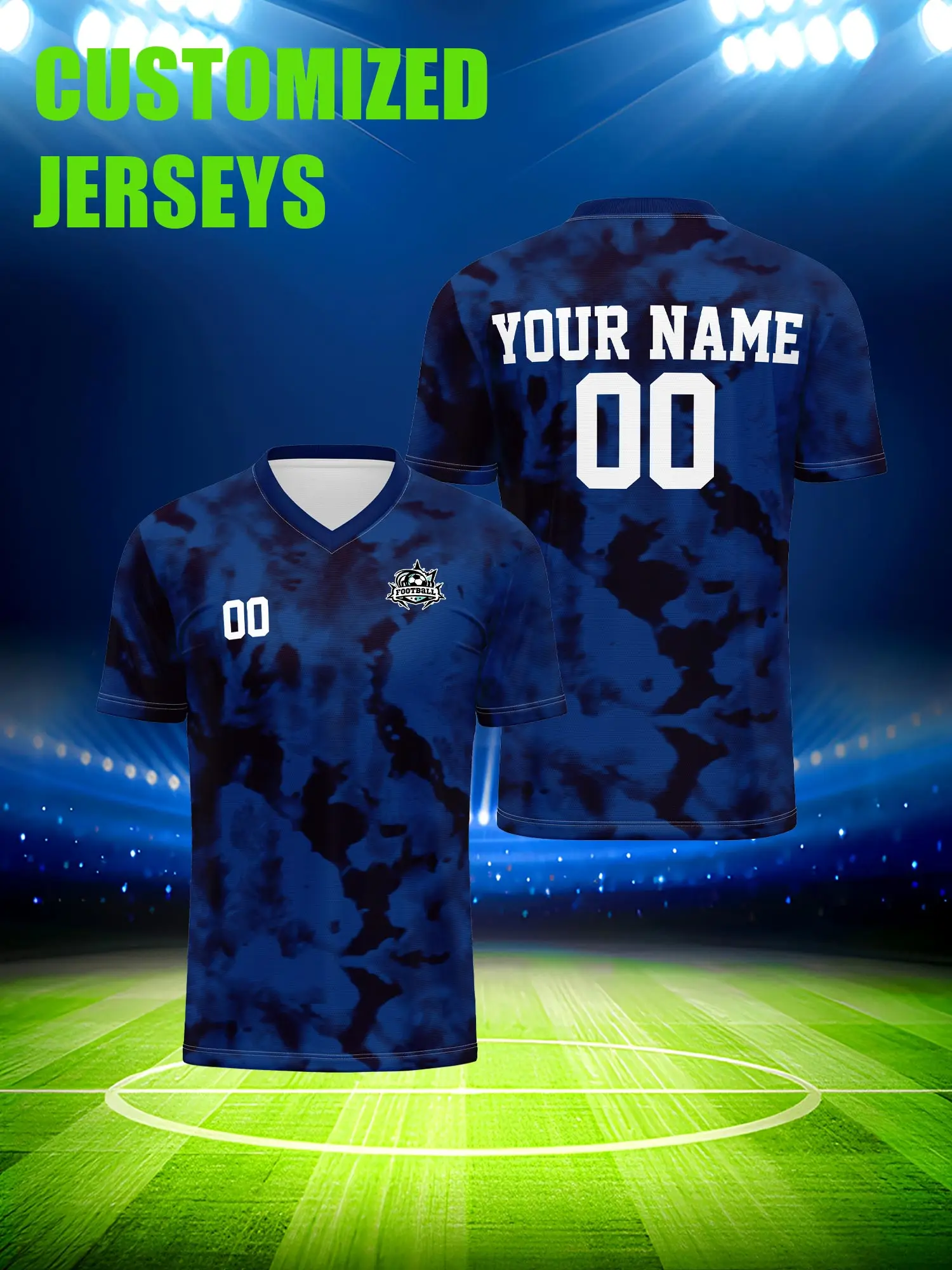 

Спортивная футболка унисекс с V-образным вырезом для взрослых и детей, с индивидуальным именем и номером, быстросохнущая, модная, с сублимационной печатью, 2026 год