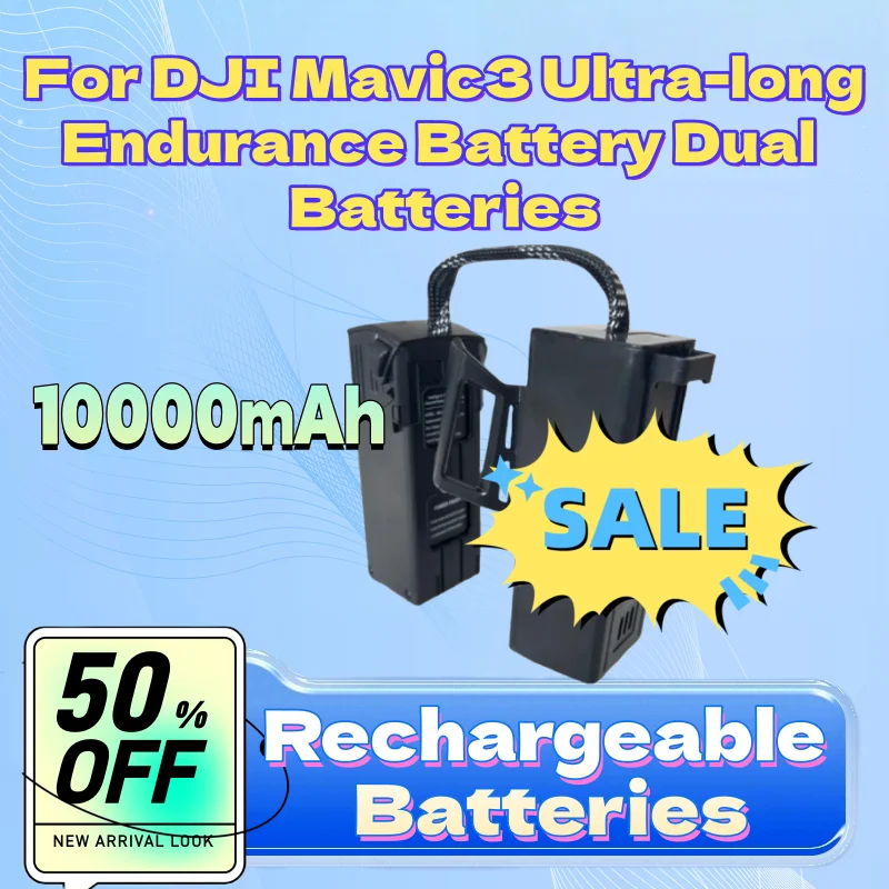 

Аккумулятор большой емкости 10000 мАч для дрона DJI Mavic 3, сверхдолговечный, двойной