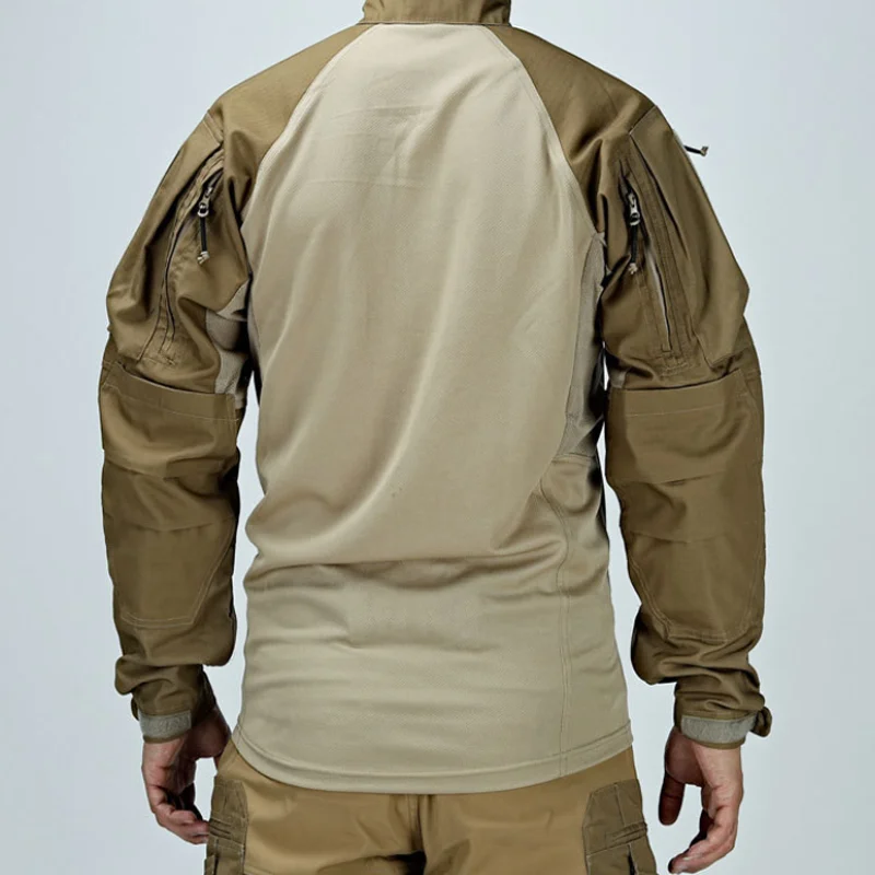 Haut à manches longues respirant pour hommes, chemise militaire CP, chemise d'entraînement Airsoft, paintball, camping, chasse, vêtements CamSolomon