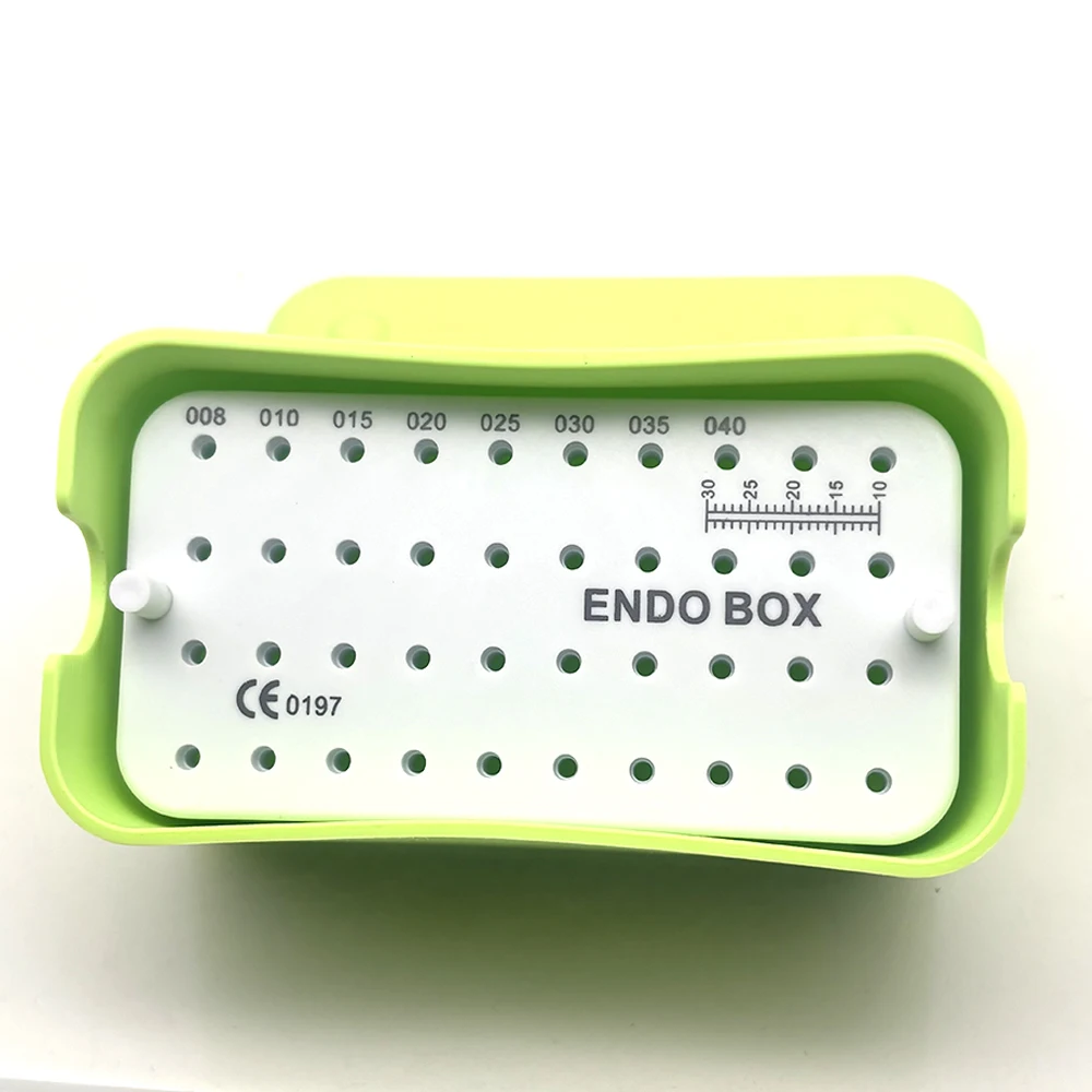 40 Holes Dental Endodontic File Stand Autoclavable Organizer with Built-in Ruler Root Canal Files Storage Cleaner