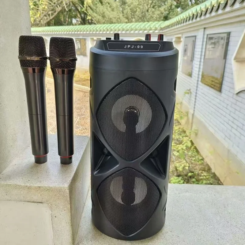 

New LED Lamp Wireless Speaker With 2 Mic Outdoor Party Performance Singing Music Player High-power Stereo Bluetooth Soundbox