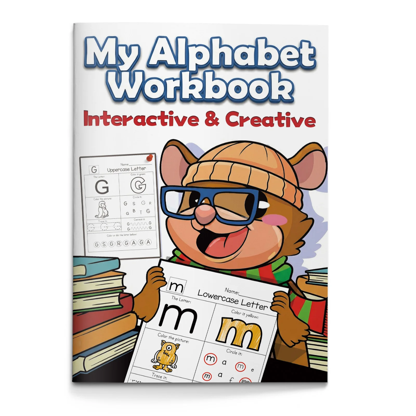 Children's alphabet coloring book, cute cartoon patterns, preschool early education workbook, boost your baby's hands-on skills