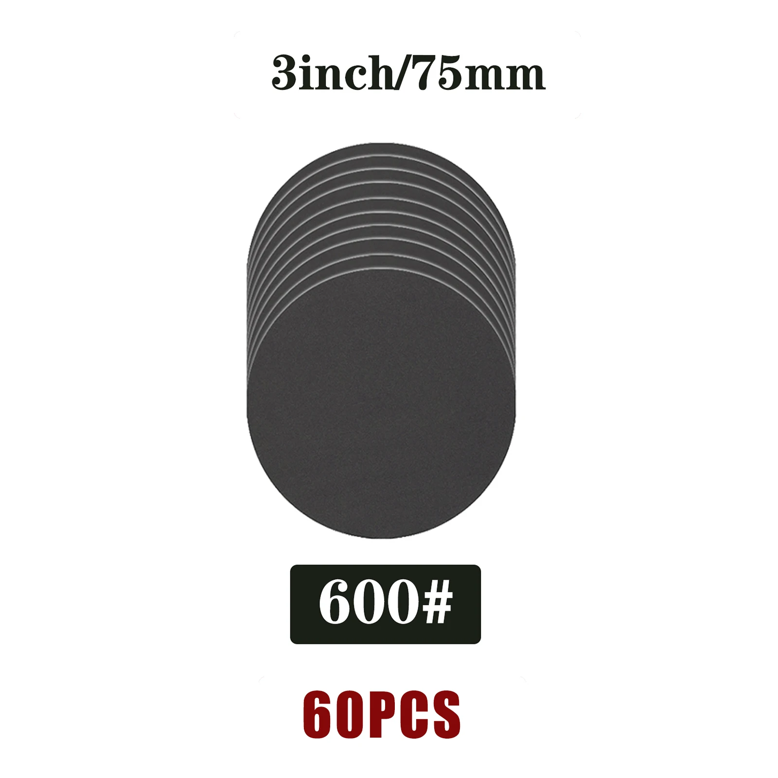60 Stück 75mm Nass-Trocken-Schleifscheiben mit Klettverschluss, 3 Zoll Schleifscheiben für Exzenterschleifer, Schleifpapier-Pads