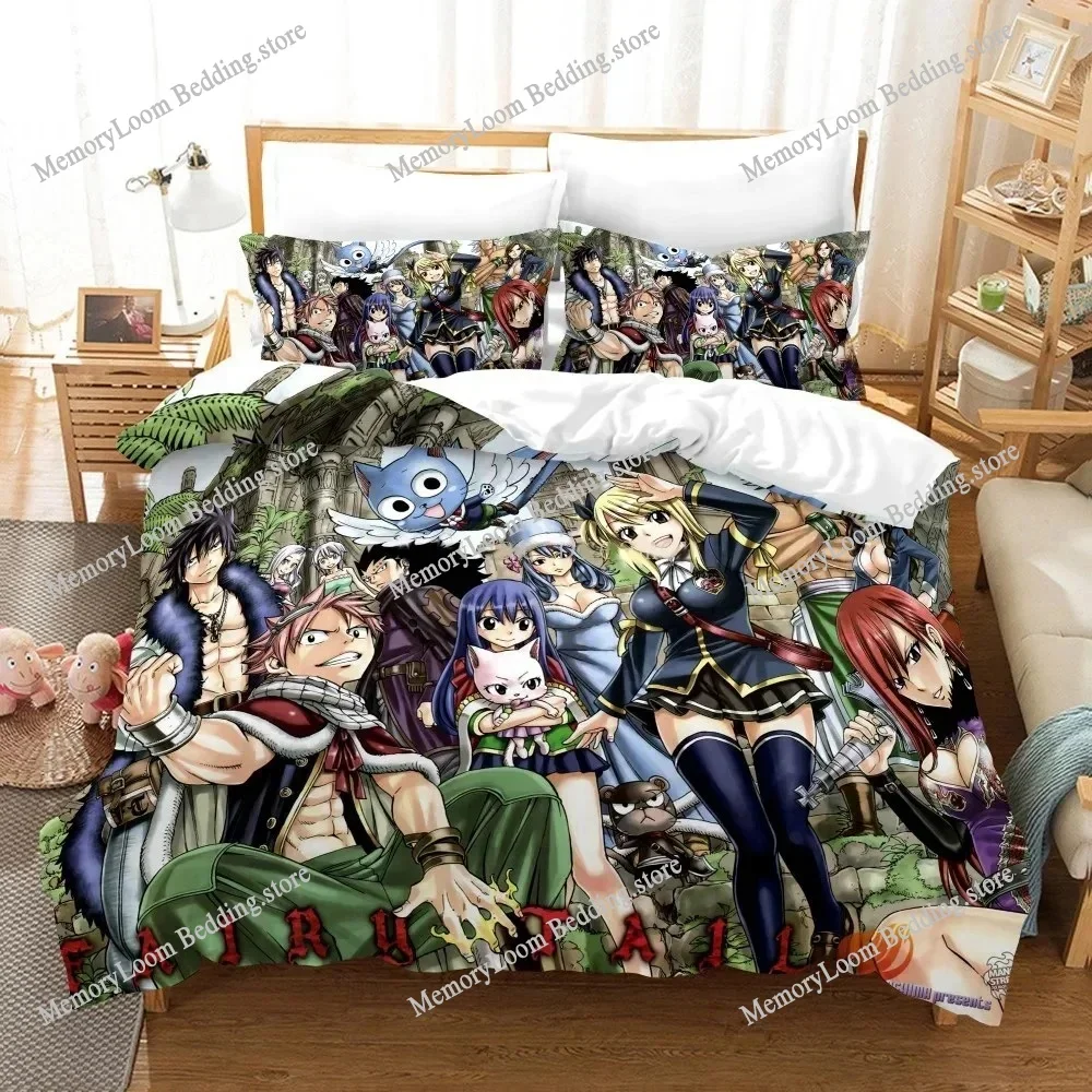 

Fashion Trend Modern Fairy Tail Logo Natsu Bedding Set Single/Twin Size Duvet Cover 3D Print Stylish Soft Home Textile Set