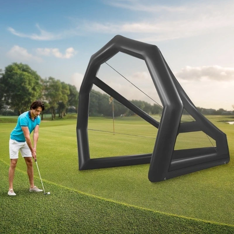 Inflatable Golf Practice Swing Simulator Net Cage Tent Golf Hitting Net, Swing Practice Nets Pro Golf Training Equipment