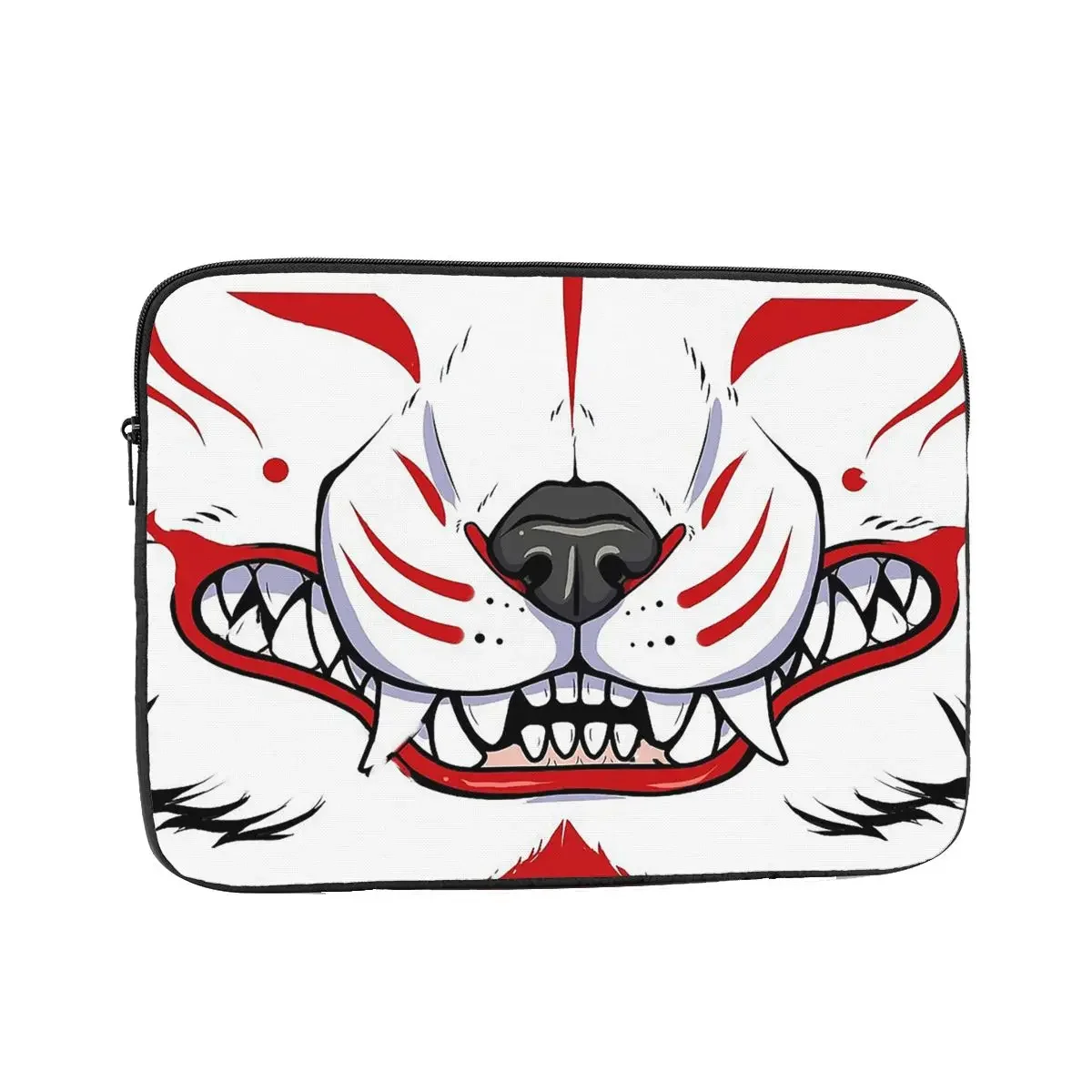 Laptop Sleeve Case Fox Aunumart Japanese 10 12 13 15 17 Inch Notebook Bag Case Oni Demon Kitsune Grin Shockproof Case