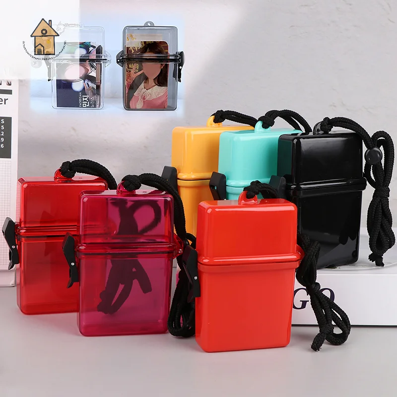 

Photocards Storage Box Kpop Idol Photo Card Holder Boxes With Rope Kawaii Album Case Container Portable Sleeve Storage Box