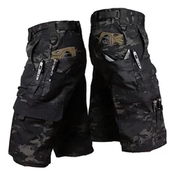 Pantalones cortos de camuflaje para hombre, Shorts de secado rápido con múltiples bolsillos, resistentes al desgaste, para senderismo y pesca, verano, 2024