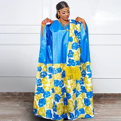 Top Top Top Quality Original Print Bazin Riche Boubou Dress con scialle nappa cucito bene per le donne nigeriane Wedding Paty Dashiki