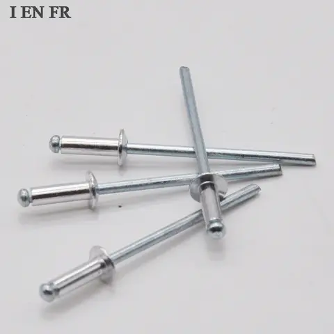 5/50ps M2.4 M3 M3.2 M4 M4.8 M6 M6.4 GB12618 Aluminium Dome Round Pop Open Hollow Core Pulling Blind Dropper Self-plugging Rivet