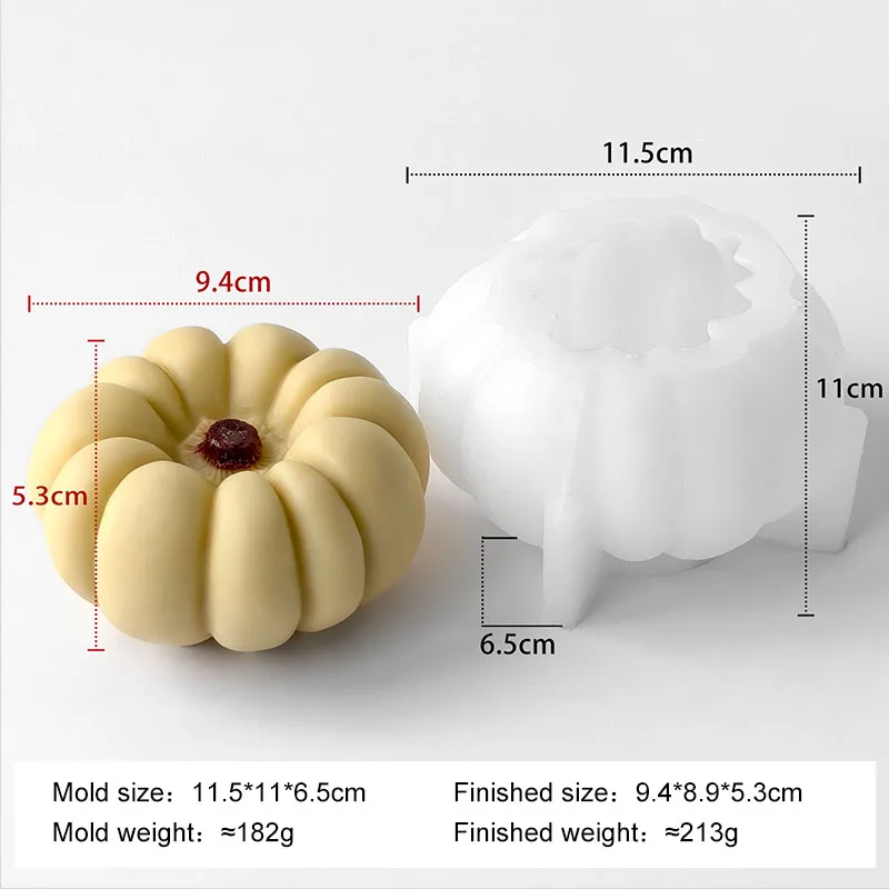 Halloween-Kürbis-Duftkerzen-Silikonform, Simulierte Teufel-Kürbis-Geister-Gipsformen, Süßigkeiten-Schokoladen-Backform