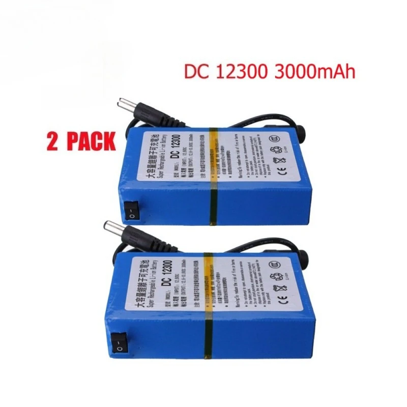 

2-Piece DC-12300 12V rechargeable battery for billboard light box LED light strip -