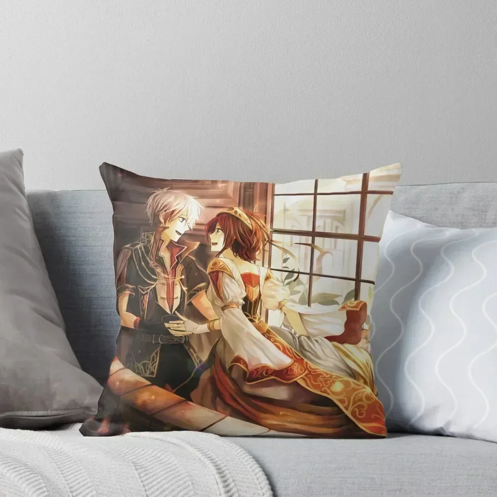 

Akagami no Shirayukihime - Zen & Shirayuki Throw Pillow Plaid Sofa covers for pillows pillow