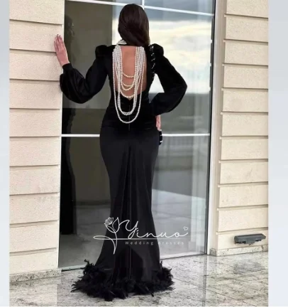 customized Dress Luxury Birthday Evening Dress Floor Length Full Sleevels Summer Elegant Wedding Party Gowns For Women Arab2025