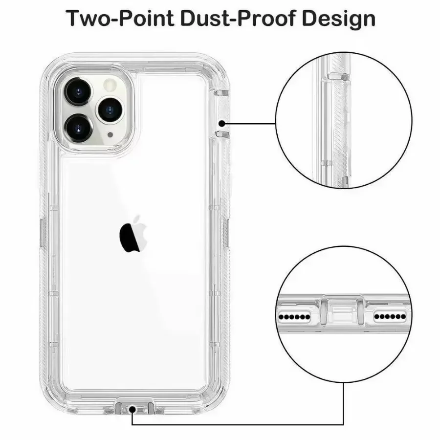 360 °   حافظة هاتف حماية شديدة التحمل لهاتف آيفون 17 Air 16e 16 15 14 13 12 11 Pro XS Max XR 8 7 Plus غطاء صلب مقاوم للصدمات ثلاثي الطبقات