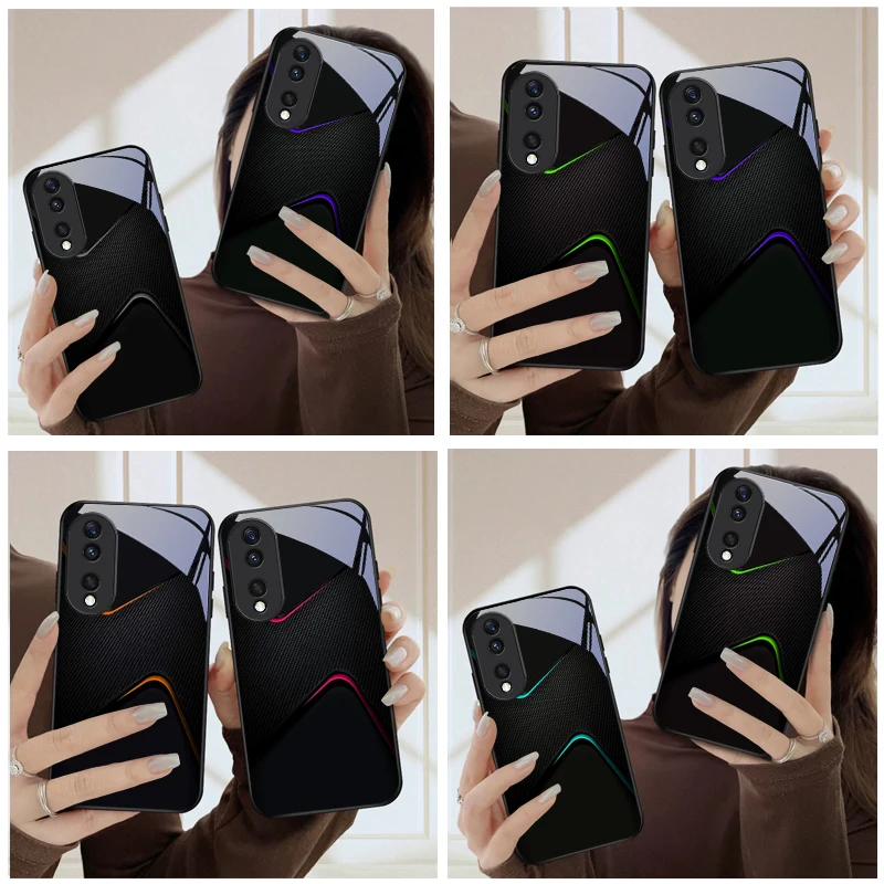

Dark Night Carbon Pattern For Honor Magic 4 5 6 Pro 7 X6 X9c X9 X6b X8 X9b X5b X8b 30 Pro+ 50Pro 70 90 200 Lite Glass Phone Case