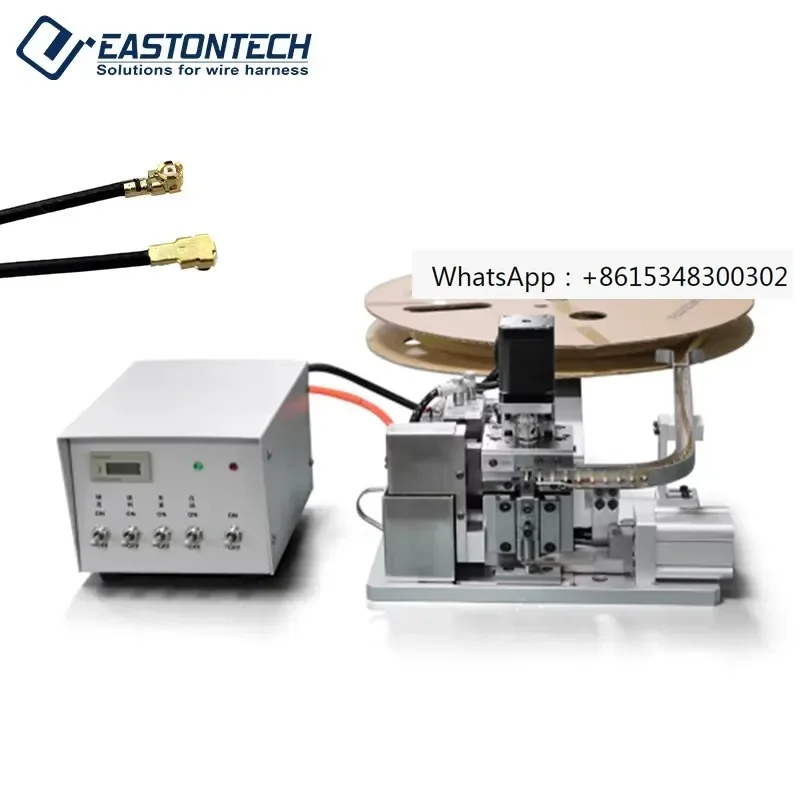 EW-5185 1.13mm semi-automatic IPEX connector coaxial terminal wire and cable crimping machine