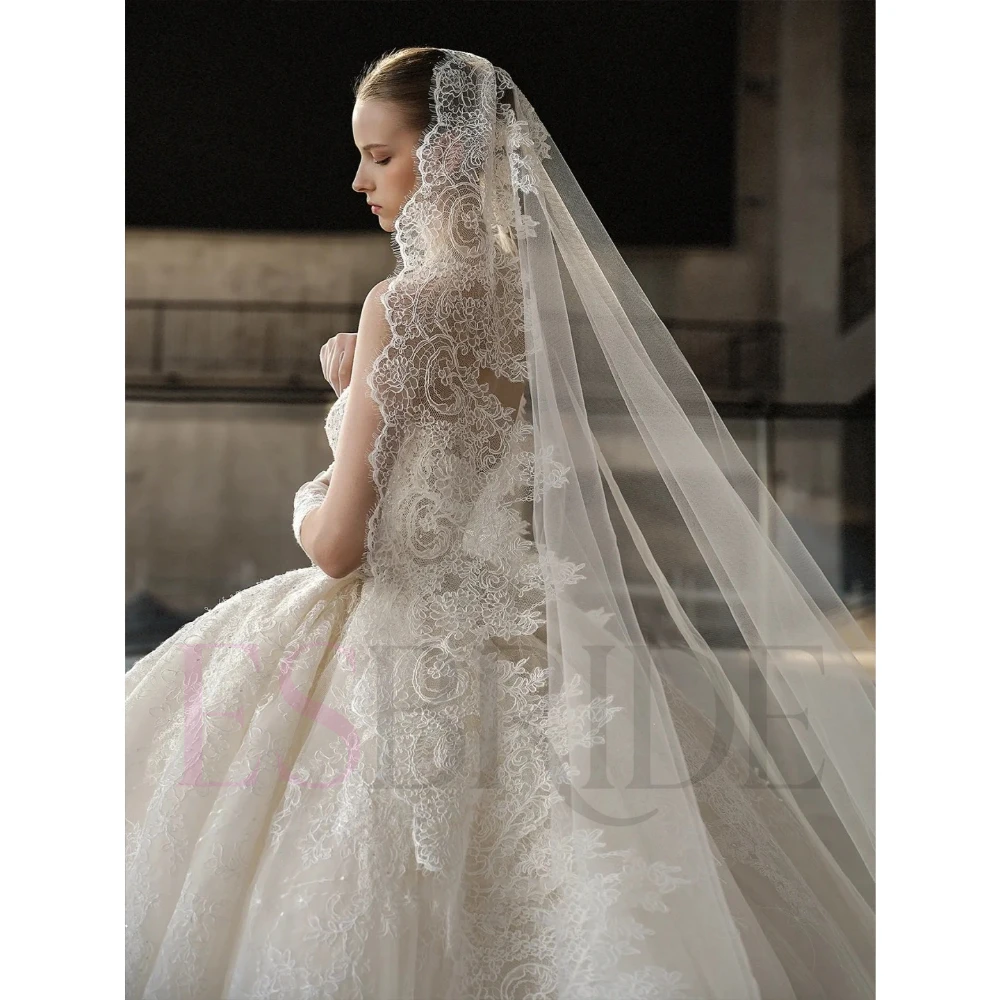 ESBRIDE Abito da sposa economico senza maniche Sweetheart Princess Abito da sposa di lusso Abiti da sposa champagne personalizzati Abito bianco