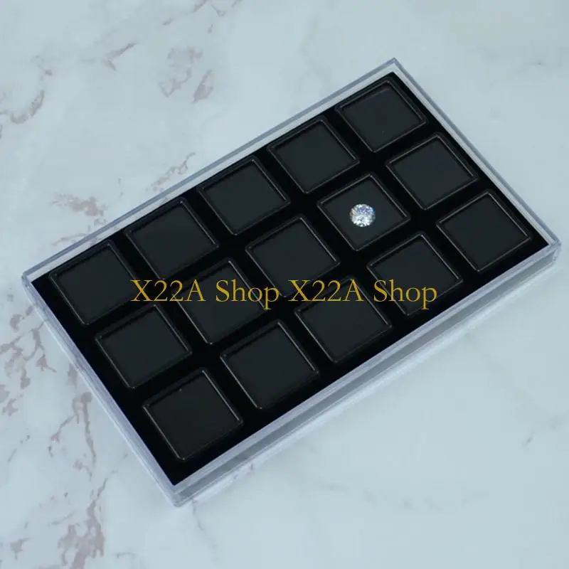 Unique Jewelry Organizers Box with 15 Slot for Bead and Gemstones Display Crafted of Sturdy Acrylic with Sponge Interior