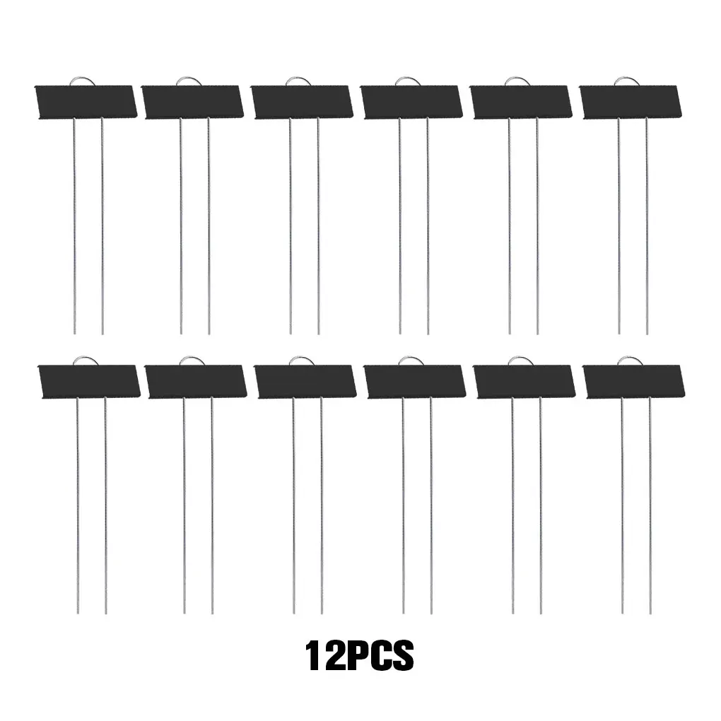 12 ชิ้น/เซ็ตโลหะป้ายโรงงาน Weatherproof Garden Markers Reusable เนอสเซอรี่หมวดหมู่สําหรับผักสมุนไพรดอกไม้เรือนกระจกสีดํา