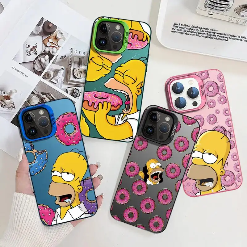 Case For Apple iPhone 15 11 13 14 Pro Max 12 15 Plus 11Pro High-Level Matte Phone Cover The Simpsons Cartoon Cute