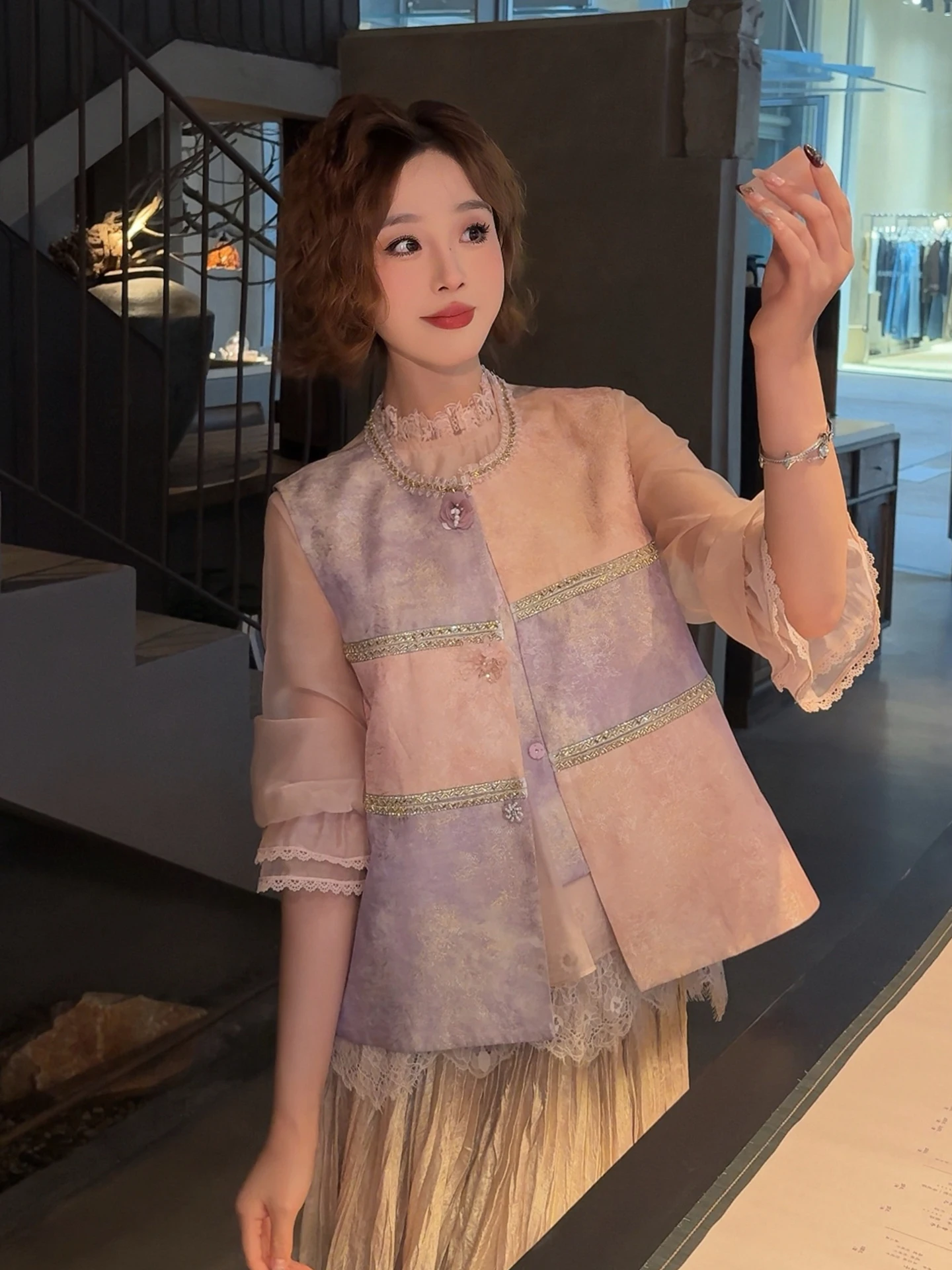 

Жилет Yolo Summer 2026 с шелковыми кисточками, вышивкой и бисерной отделкой в китайском стиле, женская верхняя одежда с круглым вырезом, регулируемый размер