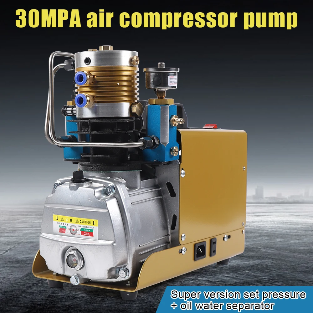 High Pressure Air Pump Compressor Pump 30Mpa 300bar 4500Psi Electric High Pressure Pump Equipment Manual/Auto Type 220V