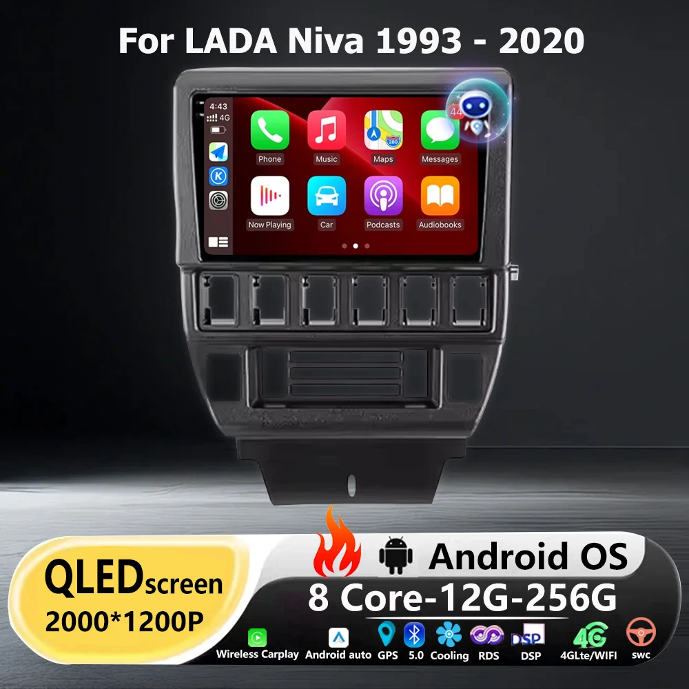 Wireless Carplay For LADA Niva 1993 - 2020 Android 16 Auto Car Radio Multimedia Video Player GPS Navigation Tools WIFI BT 9 Inch