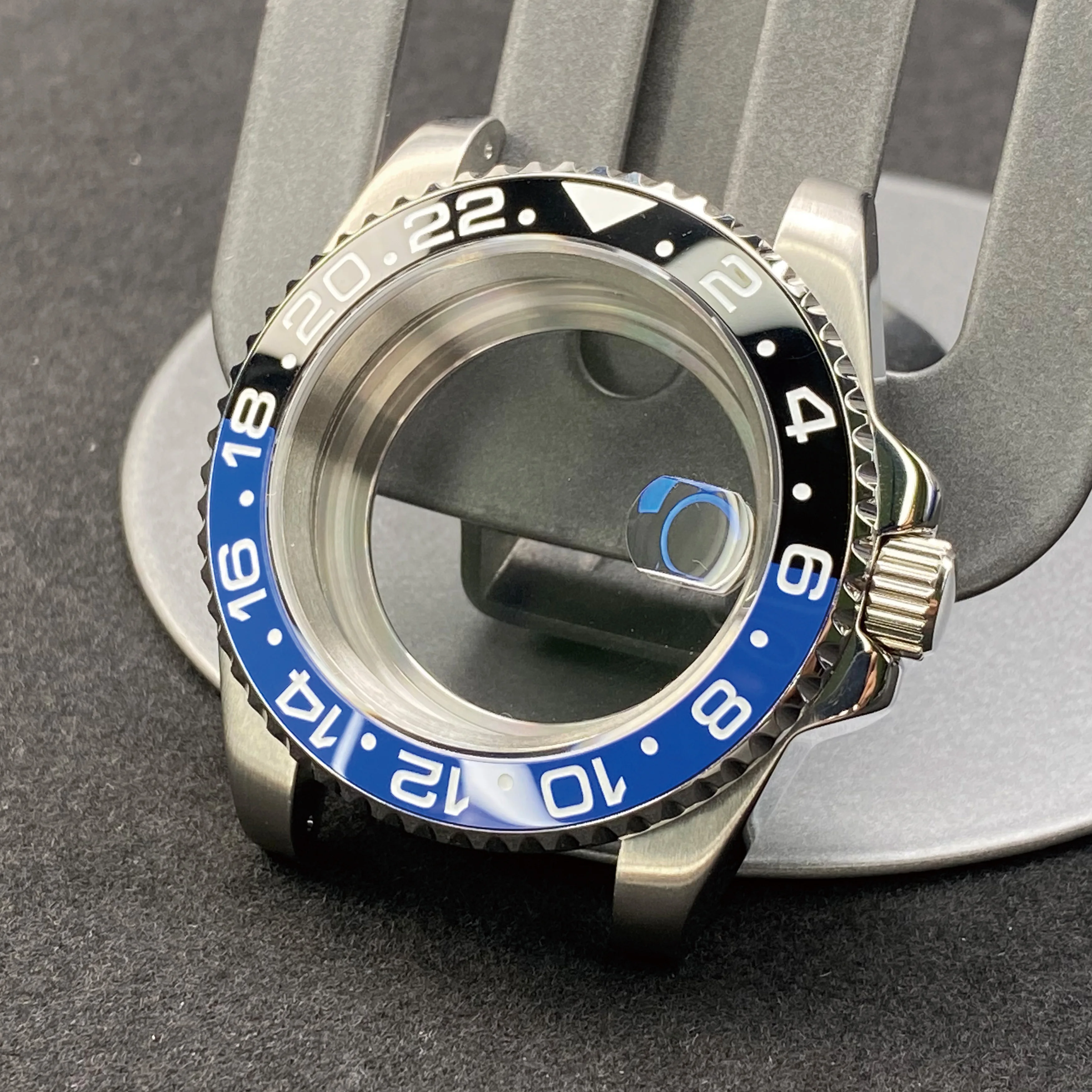 ساعة رجالية 40 ، ساعة سيراميك فرعية/GMT ، بحافة NH34 NH35 NH36 ، علبة من الفولاذ المقاوم للصدأ ، زجاج ساعة شبح المياه الميكانيكية المعدلة