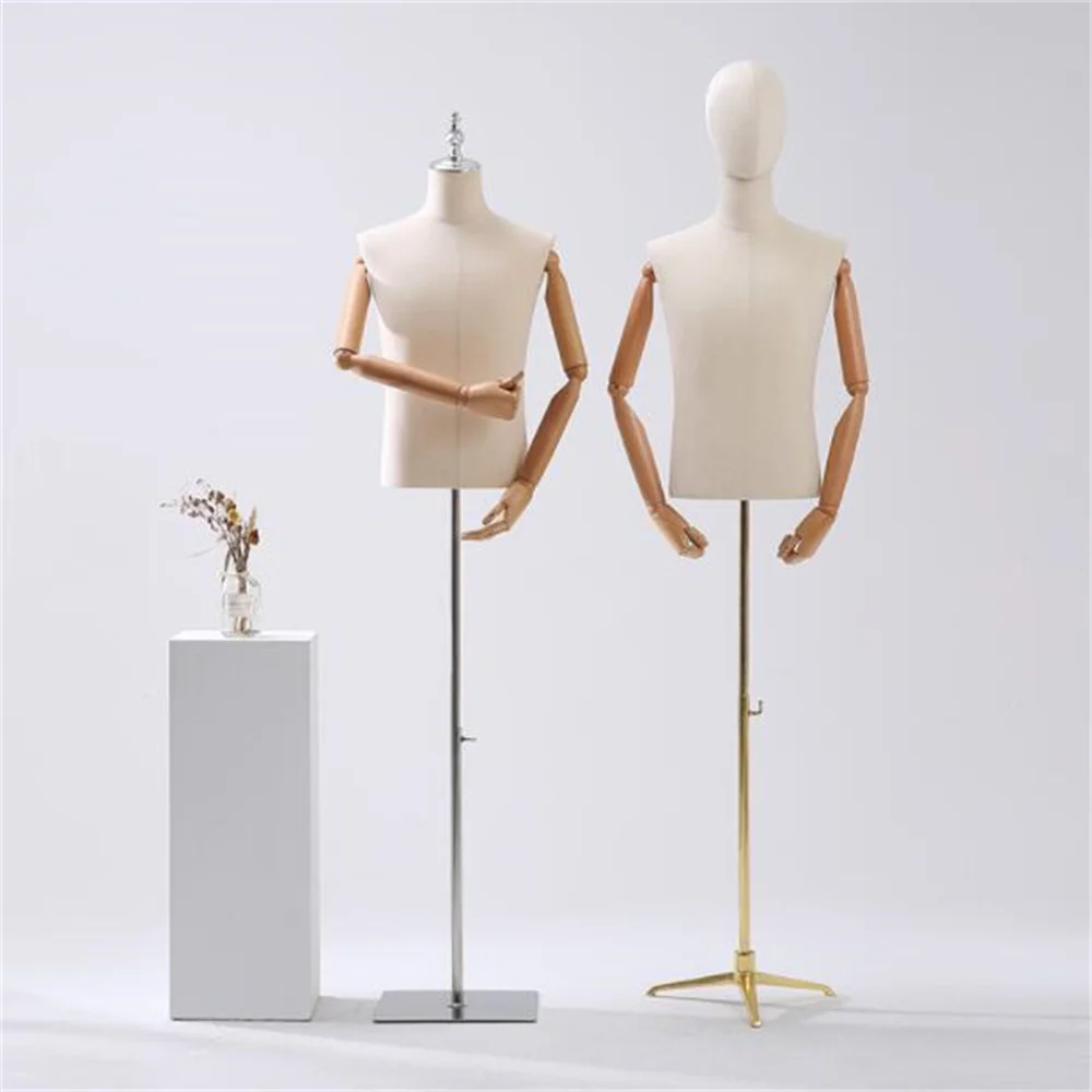 Plastic Shoulder Male Hand Mannequin, Body Props, Collarbone Suit, Wedding Cloth Store, Model Lovers, Metal Base, 4Style, C022