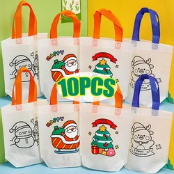 Nowość w świątecznych torebkach na prezenty Cartoon Cute Santa Elk Snowman Printing Non Woven Handbag Hot Pressing Wholesale Party Decor Supplies