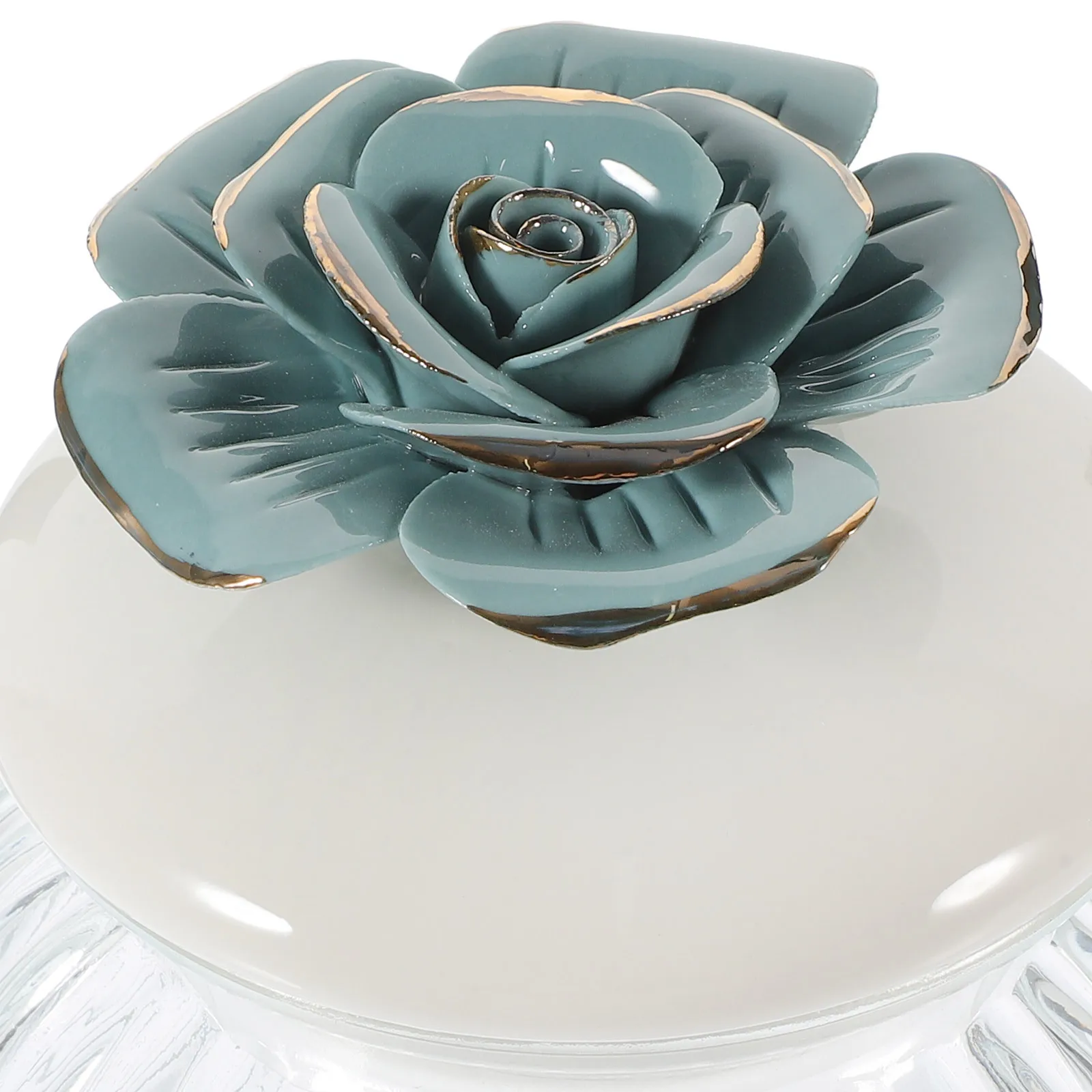 

Glass Canister Porcelain Flower Sealed Jar for Grain Coffee Tea Storage Kitchen Tabletop Decoration Glass Tea Jar