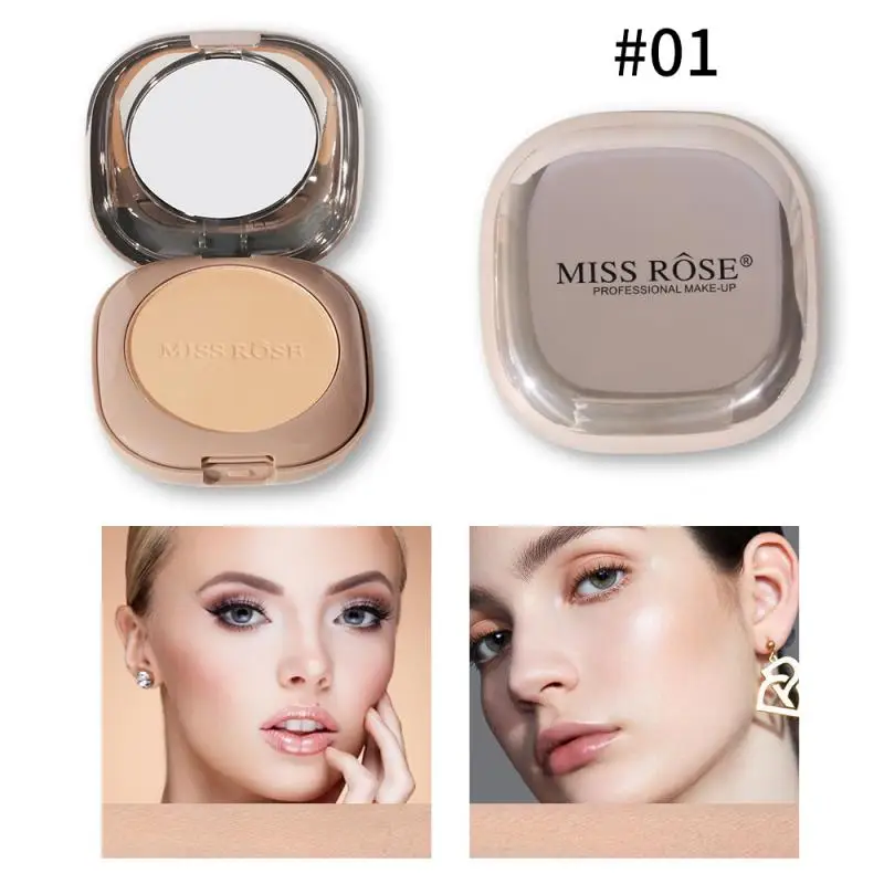 Miss Rose Honey Powder Oil Control Waterproof Double-Layer Face Repairing Biscuit Wet Dual-Use Durable Concealer  Beauty Makeup