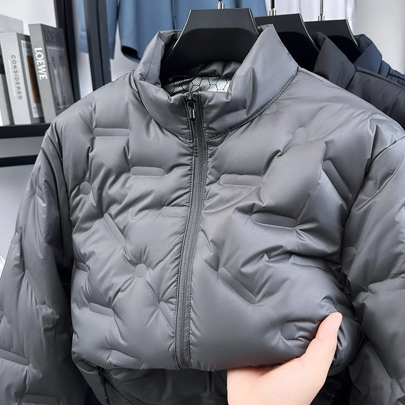 Men's New Thicken down Coat Zipper Winter Keep Warm White Duck down Fill Jacket Fashion Leisure High Quality Men's Clothing Tops