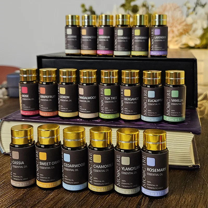 Hot Sale 5ml*20Pcs Essential Oil Set Bedroom Air Freshener Long Lasting Scent for Diffuser, Humidifier & DIY Premium Gift Box