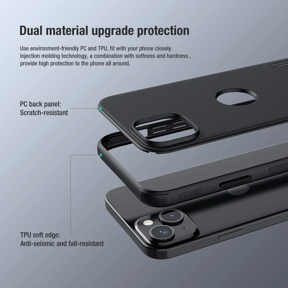 for iPhone 15 Plus Case Super Frosted Shield Ultra-Thin Soft TPU Edge Hard PC Panel Protection Cover