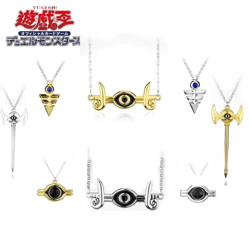 Fashion Anime Necklace YGO Puzzle YuGiOh Yugi Millennium Pyramid Pendant Keychain for Women Men Egyptian Eye of Horus Jewelry