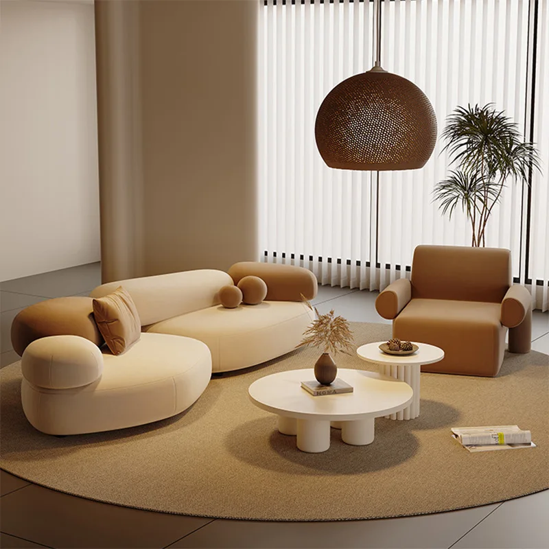 الحديثة الإبداعية الفانيلا أريكة لينة لغرفة المعيشة أنيق مريح واسعة الأريكة مكتب صالة البيضاوي الأرائك ديكور المنزل الداخلي الأرائك #3