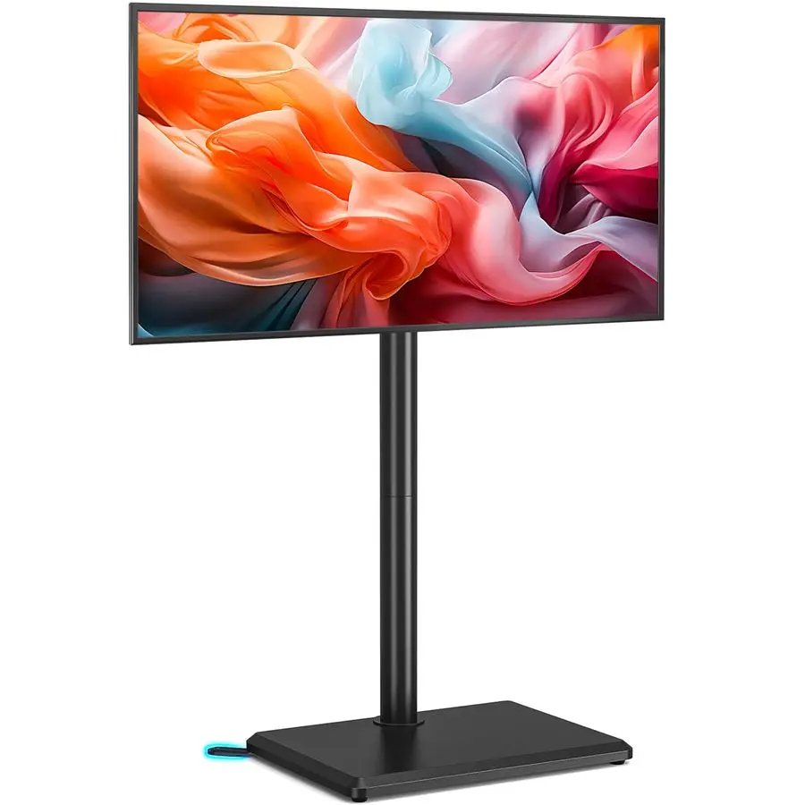 

Напольная подставка для телевизора с поворотным механизмом и креплением для телевизоров с диагональю 32-60 дюймов, до 88 фунтов, регулируемая по высоте, с деревянным основанием, экономит пространство.